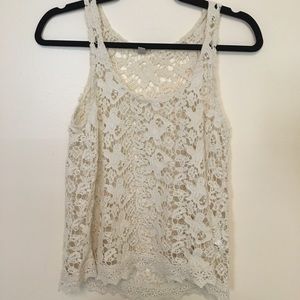 Lacy ivory color tank